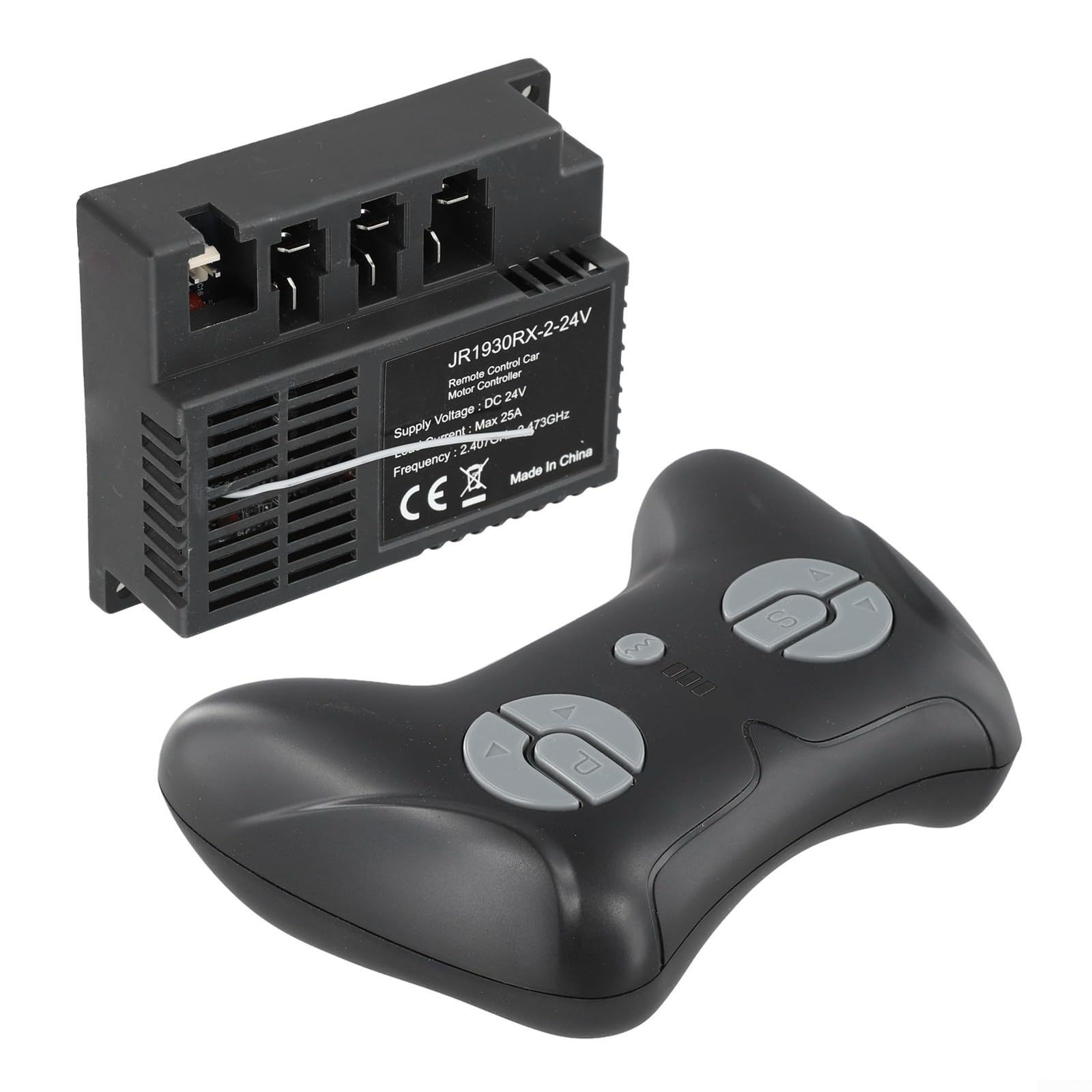 HpLive JR1930RX-2-24V Ricevitore per auto elettrica bambini con telecomando 2.4G di ricambio per controllo del veicolo, materiale ABS (set completo)