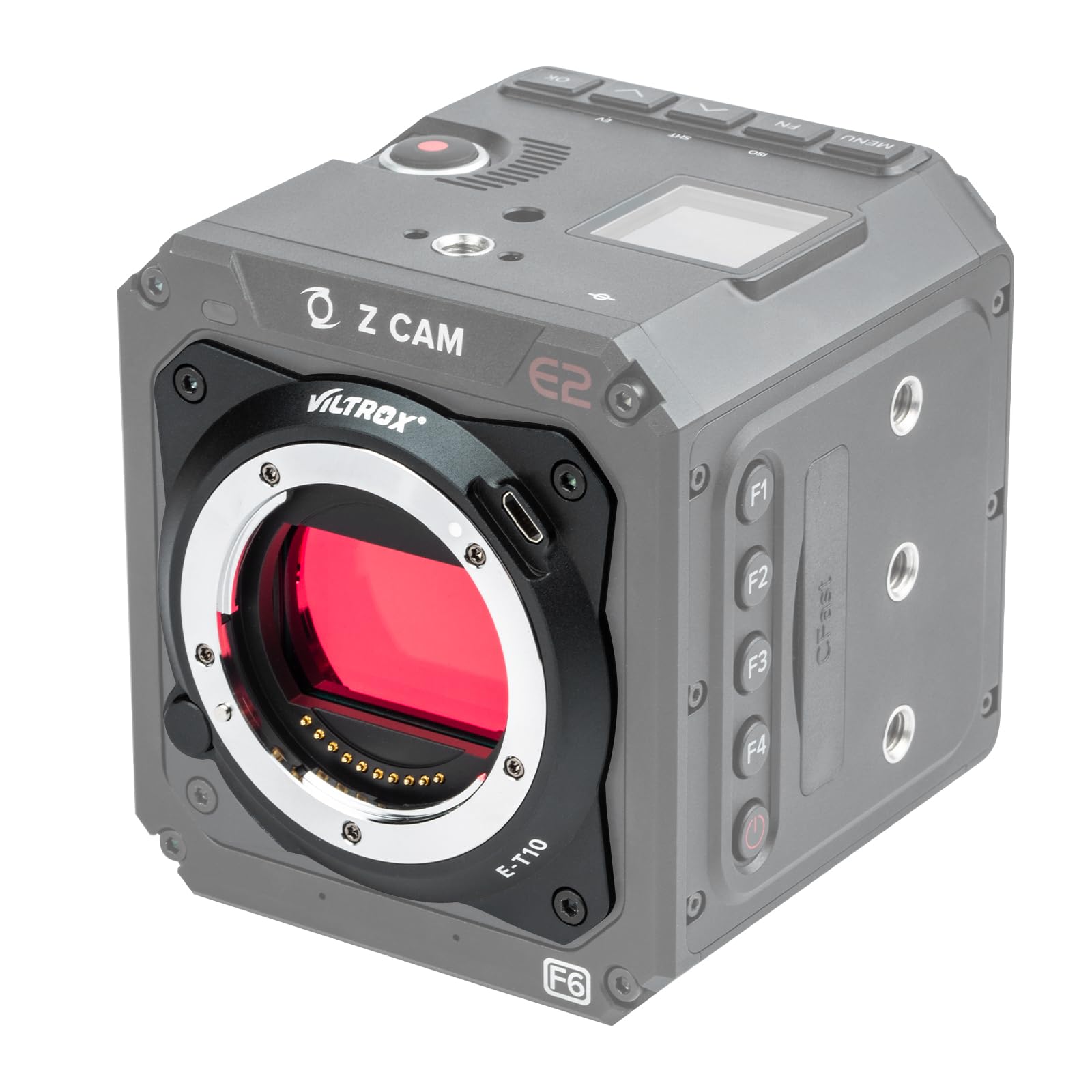 Convertidor electrónico VILTROX E-T10 II para usar ópticas Sony E en tu Z CAM E2 con AF 8