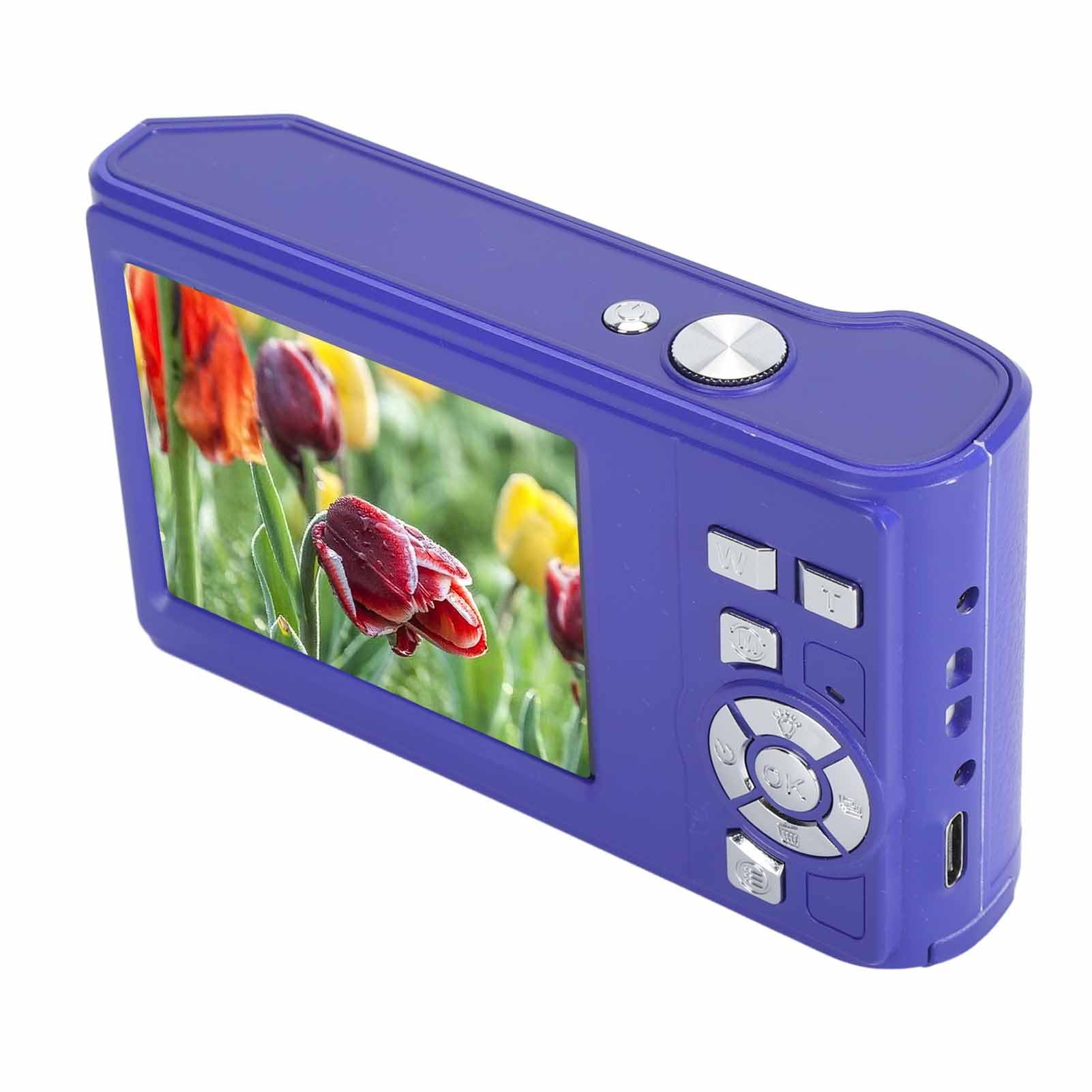 Digital Camera 48MP 2.7K HD 8x Zoom Compact 2.8 Inch Screen Auto Focus Anti-Shaking Digital Pocket Camera For Selfie Travel Recording Life (Blue)