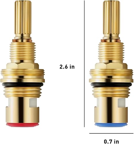 Miniatura 2 de Juego de cartuchos de válvula de cerámica de latón 1-001 y 1-002, latón sin plomo, se adapta a grifos generalizados calientesfríos, repuesto para
