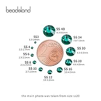 Vista 612 de Beadsland Diamantes de imitación de cristal con parte trasera plana, gemas redondas para arte de uñas y manualidades, pegamento fijo, violeta