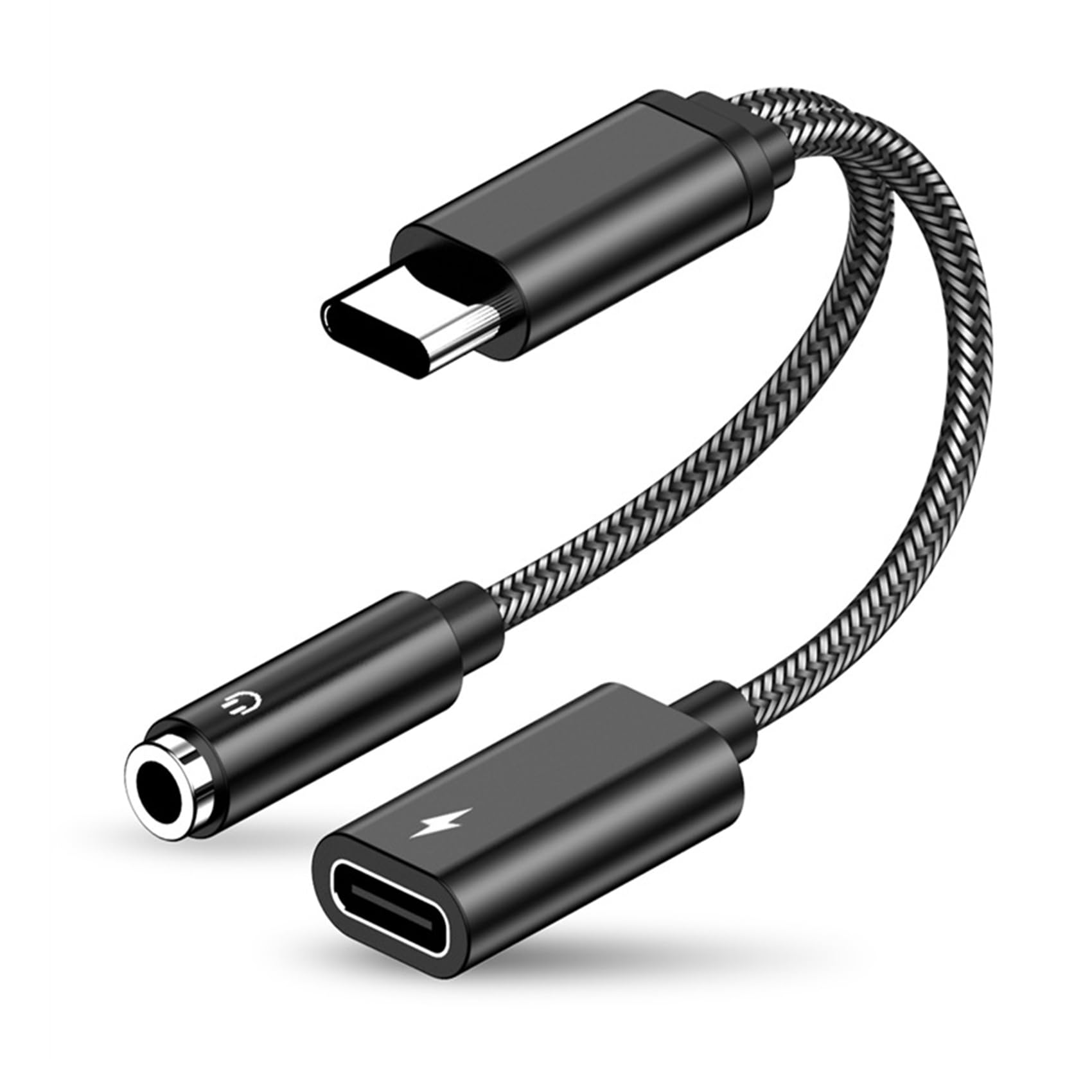 2 in 1 USB C to 3.5mm Jack Headphone and Charger Adapter, Headphone Adapter Jack 3.5 Splitter USB C Cable Aux Type C Audio Converter, for Macbook, Samsung Galaxy S24 S23 S22 S21, Huawei