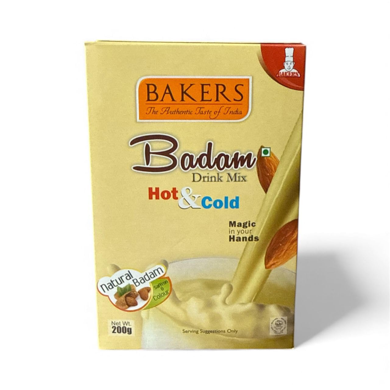 Bakers Badam Drink Mix, Hot and Cold Natural Almond & Saffron 200gm (Pack of 2)-image-29