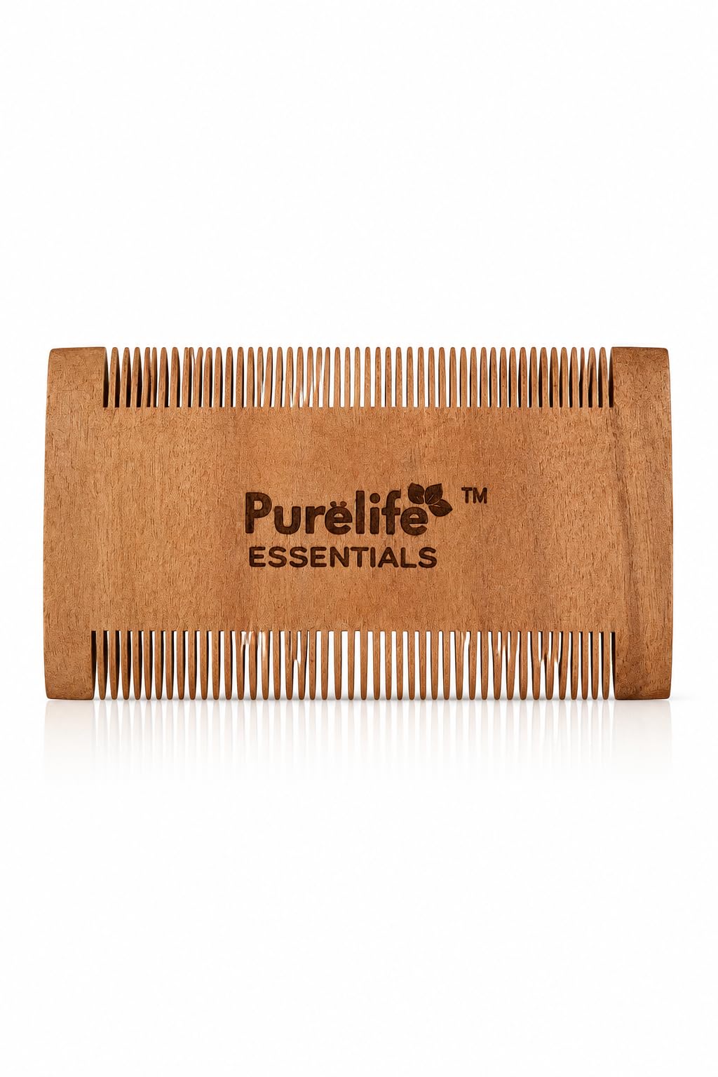Purelife Essentials Wooden Beard & Hair Comb Dual-Sided | Fine & Coarse Teeth, Anti-Static, Handmade, Pocket Size, For Men & Women-picture-13