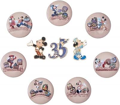 【0011】激レア 米国 ディズニー 35周年記念ピン バッジ 12個セット 0011】激レア 米国 ディズニー 35周年記念ピン バッジ 12個セット