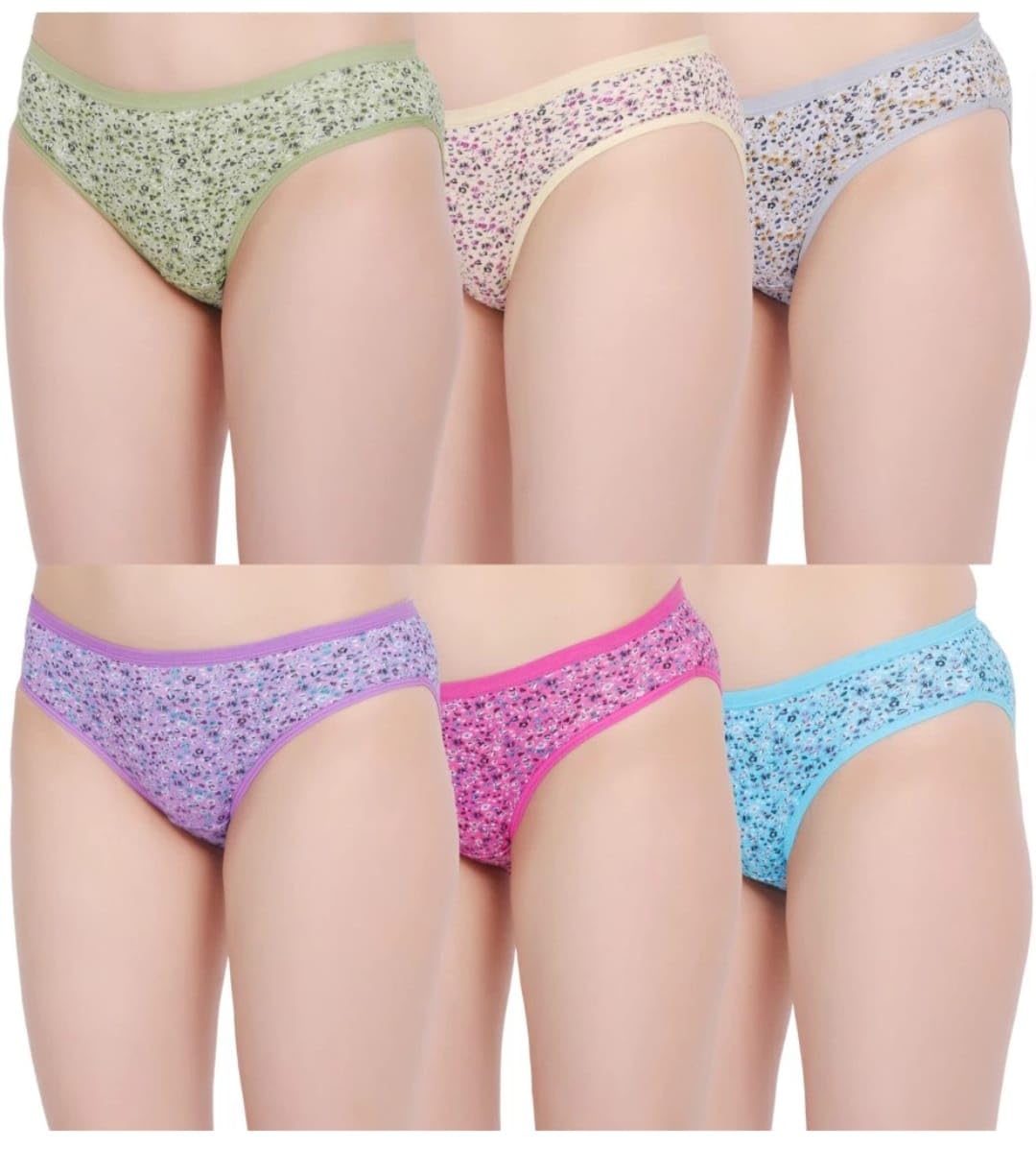 rimberio Women's Floral Print Cotton Bikini Panties, Pack of 6, Multicolor-picture-36