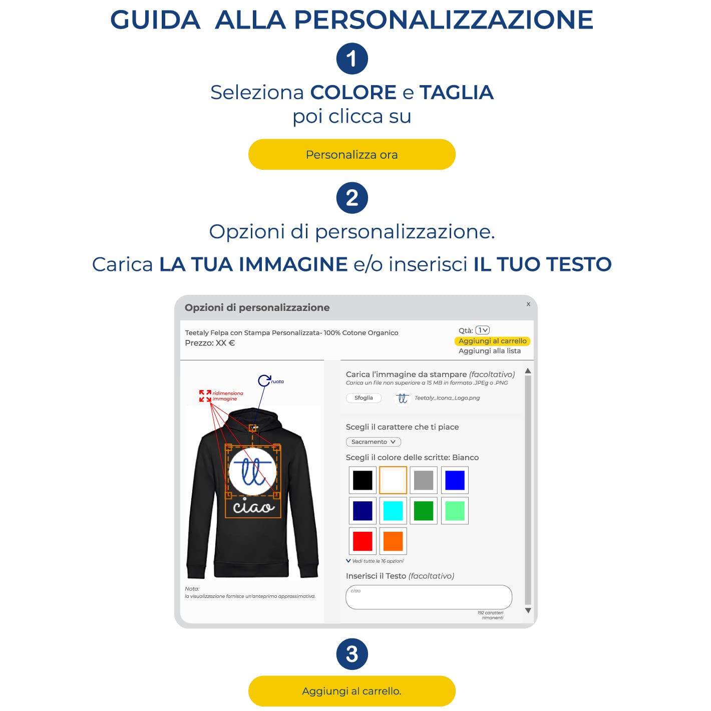 Teetaly Felpa con Stampa Personalizzata- Felpa Uomo con Cappuccio