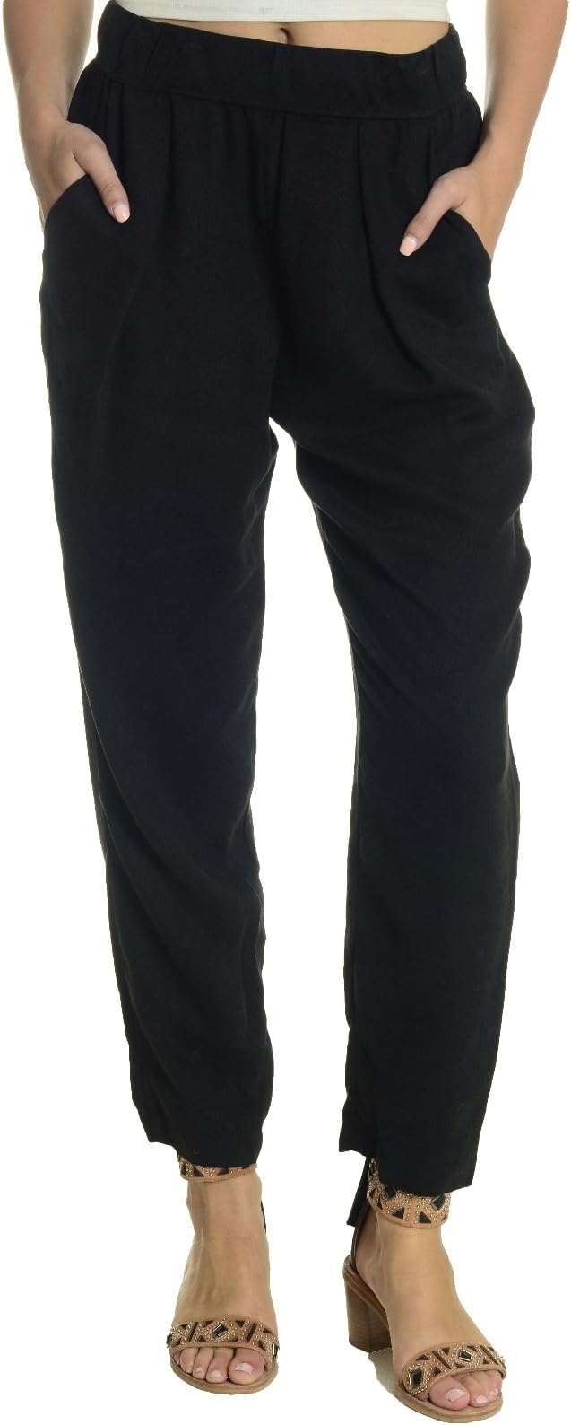 Raquel Allegra Women's Easy Pant in Black, 2