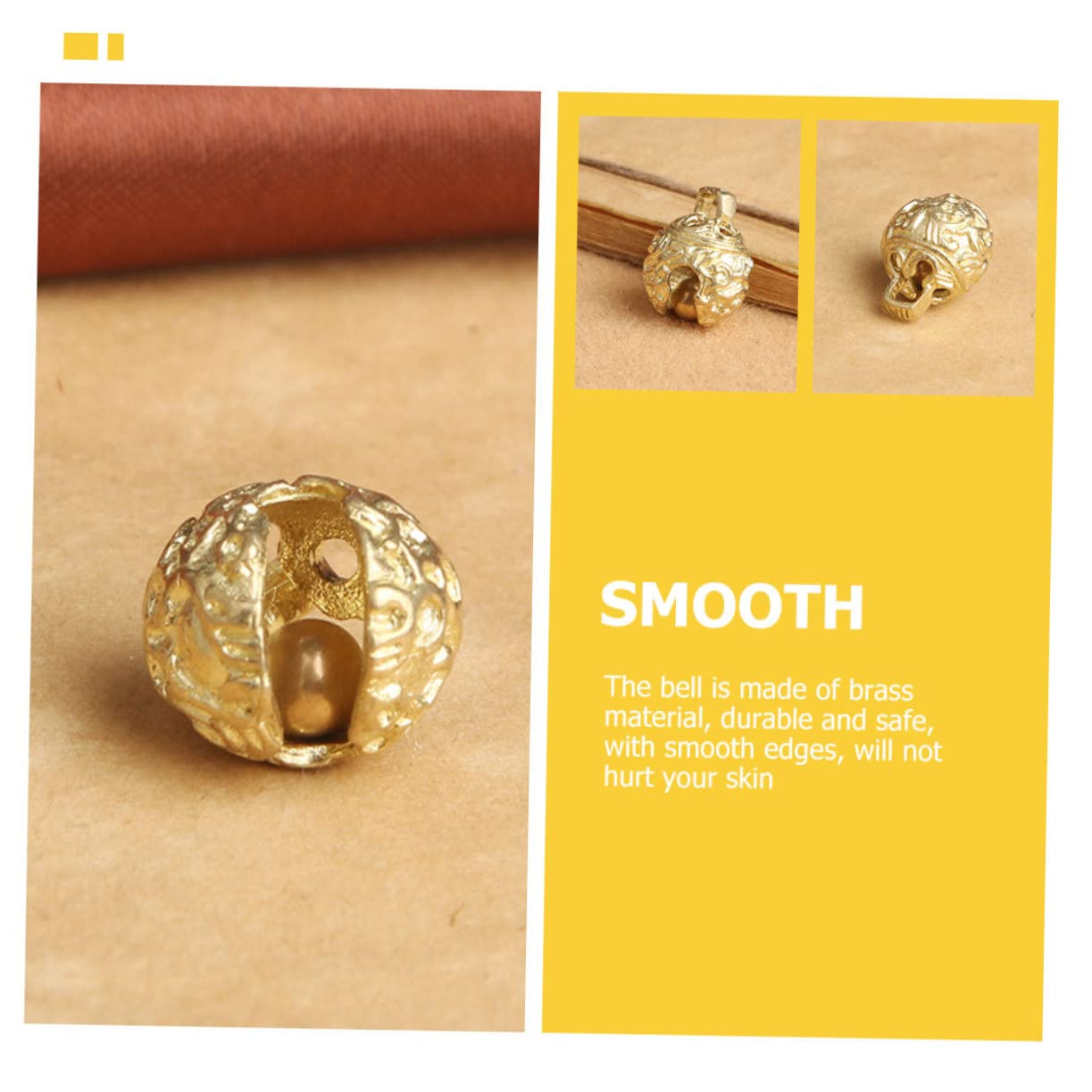 MAGICLULU 10 Set Piccolo Portachiavi Arredamento Campanellini Per L'artigianato Natale Campane in Miniatura Per L'artigianato Campana Sospesa Ottone Golden 10 Pezzi * 10