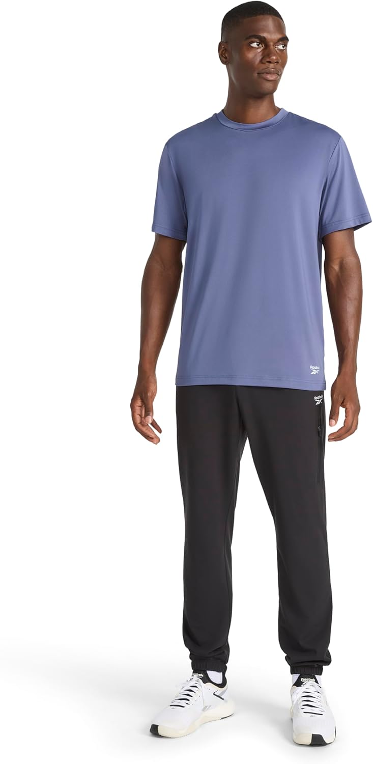 Reebok Mens Sonic Bolt Short Sleeve Crewneck T-Shirt, Standard Fit, Lightweight Cool Touch Jersey Fabric - Image 3