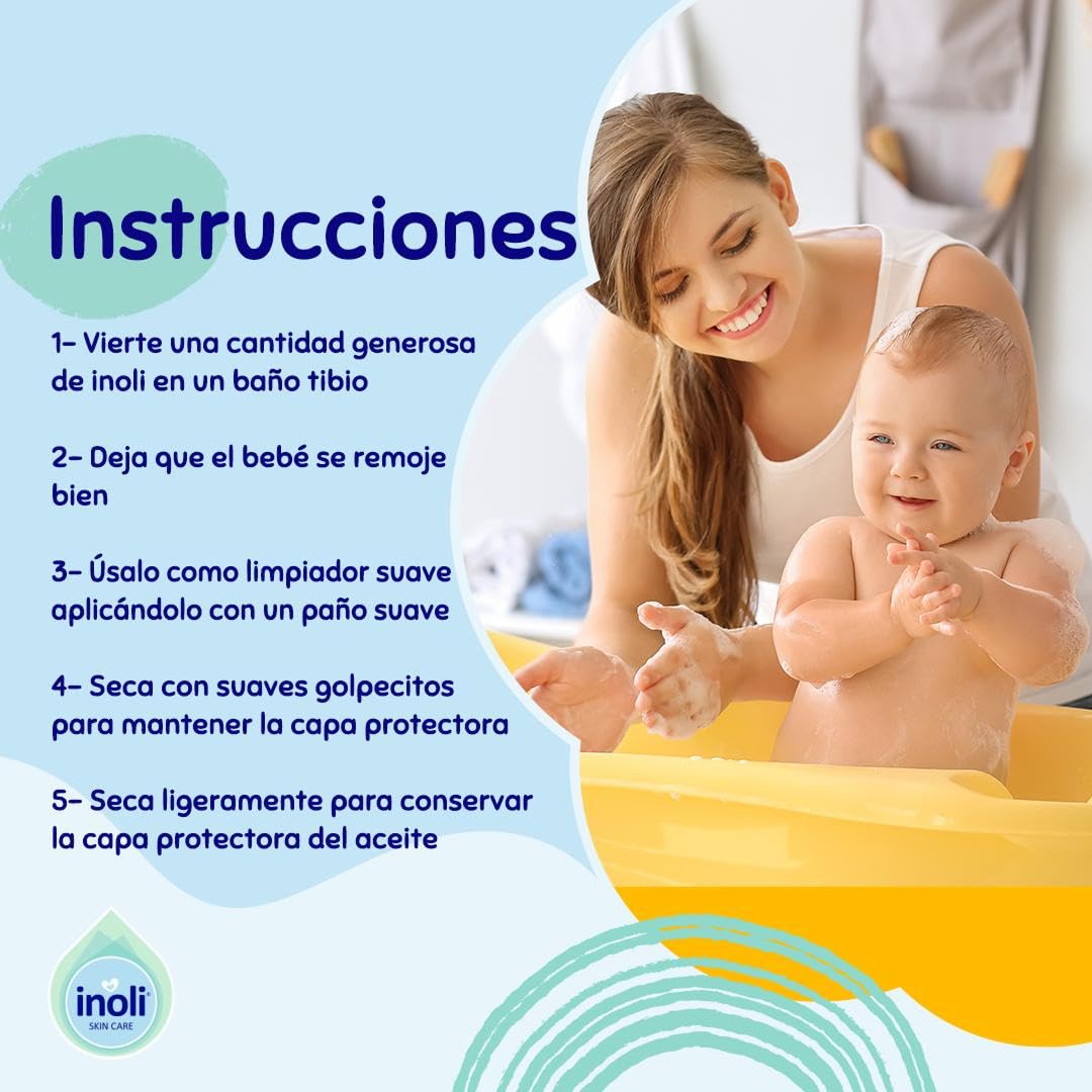 Aceite de Baño para Bebés | pH Neutro para la Piel | Aceite de Baño con 6 Aceites Naturales | Soja, Girasol, Macadamia, Camelina, Aceite Vegetal & Vitamina E | 100 ml