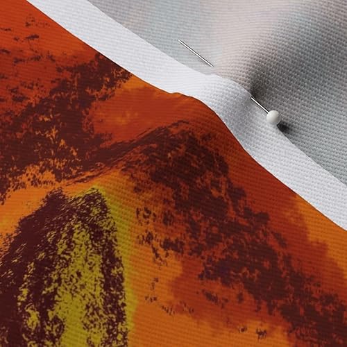 Miniatura 7 de Spoonflower Tela  Flores onduladas rojas vintage hawaianas retro polinesio de mediados de siglo Aloha impreso en tela de mezclilla cuarto gordo