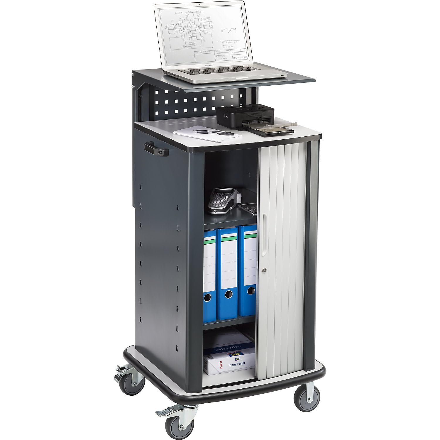 QUIPO | Chariots pour Ordinateurs Portables et appareils | avec Rideau | Anthracite RAL 7016