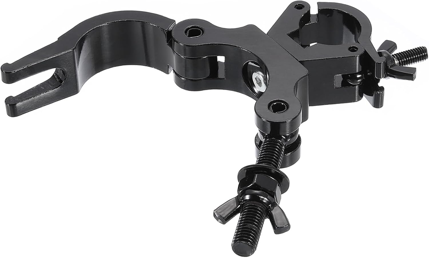 uxcell Light Truss Clamps, Aluminum Alloy Stage Lighting Pipe O Clamp for 1.22-1.38inch & 1.77-2.05inch OD Tube Max Load 220Lb Double Buckle, 1Pcs, Black