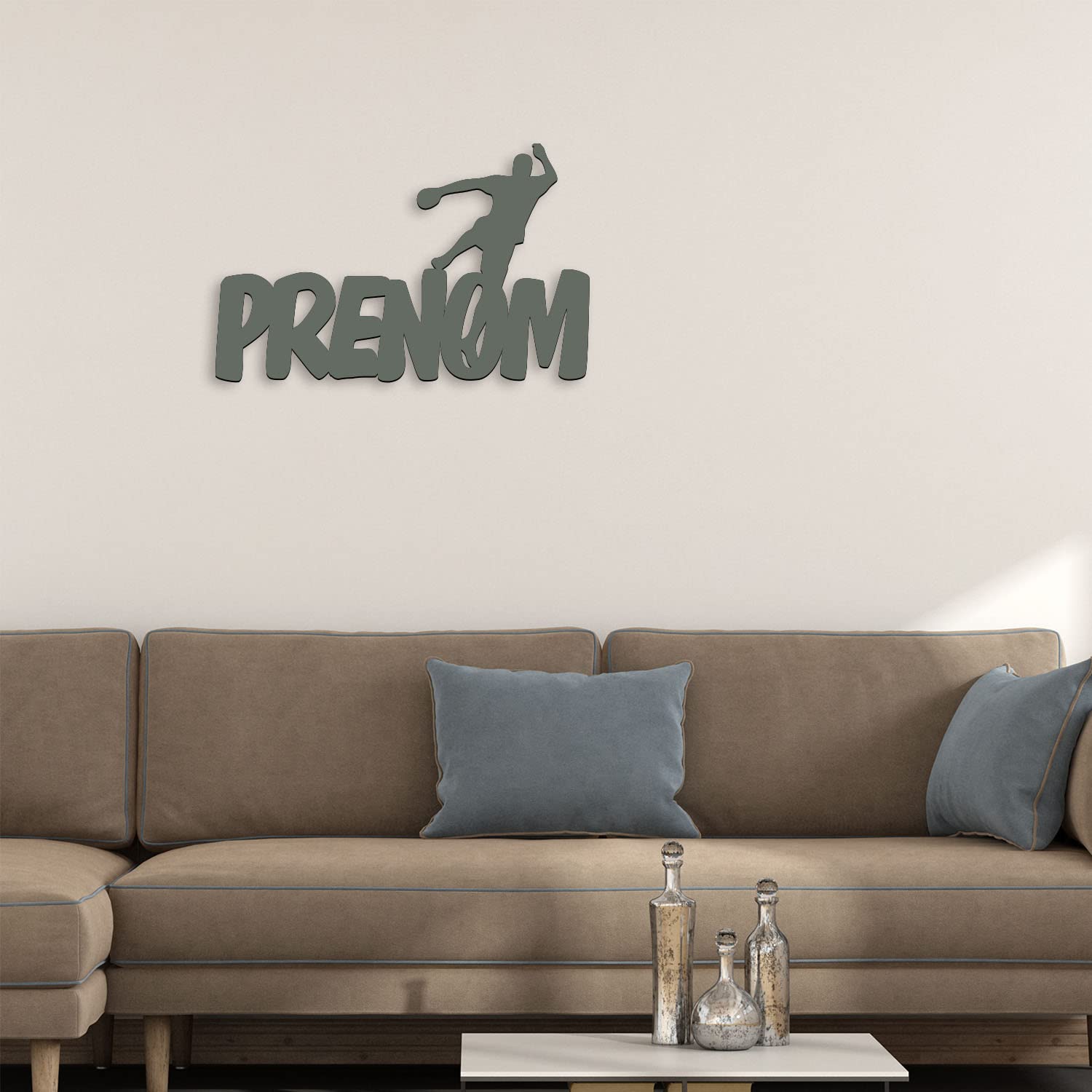 Lampe Murale LED Personnalisée Club Handball - Veilleuse Bois Avec Prénom - Cadeau Naissance Ou Anniversaire