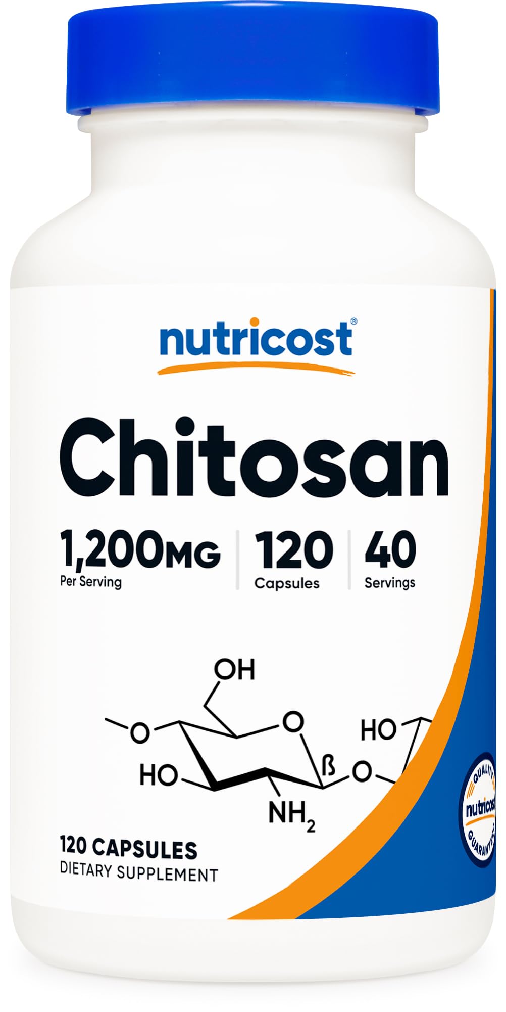 Nutricost Chitosan Supplement (1,200mg) 120 Capsules - GMO-Free, Gluten-Free, 40 Servings
