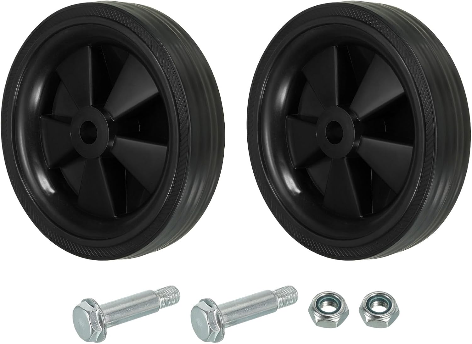 PATIKIL 6" Air Compressor Wheels, 2 Pcs Universal Air Compressor Wheel Replacement Parts with 0.5" Dia. Hole for Easy Mobility, Black