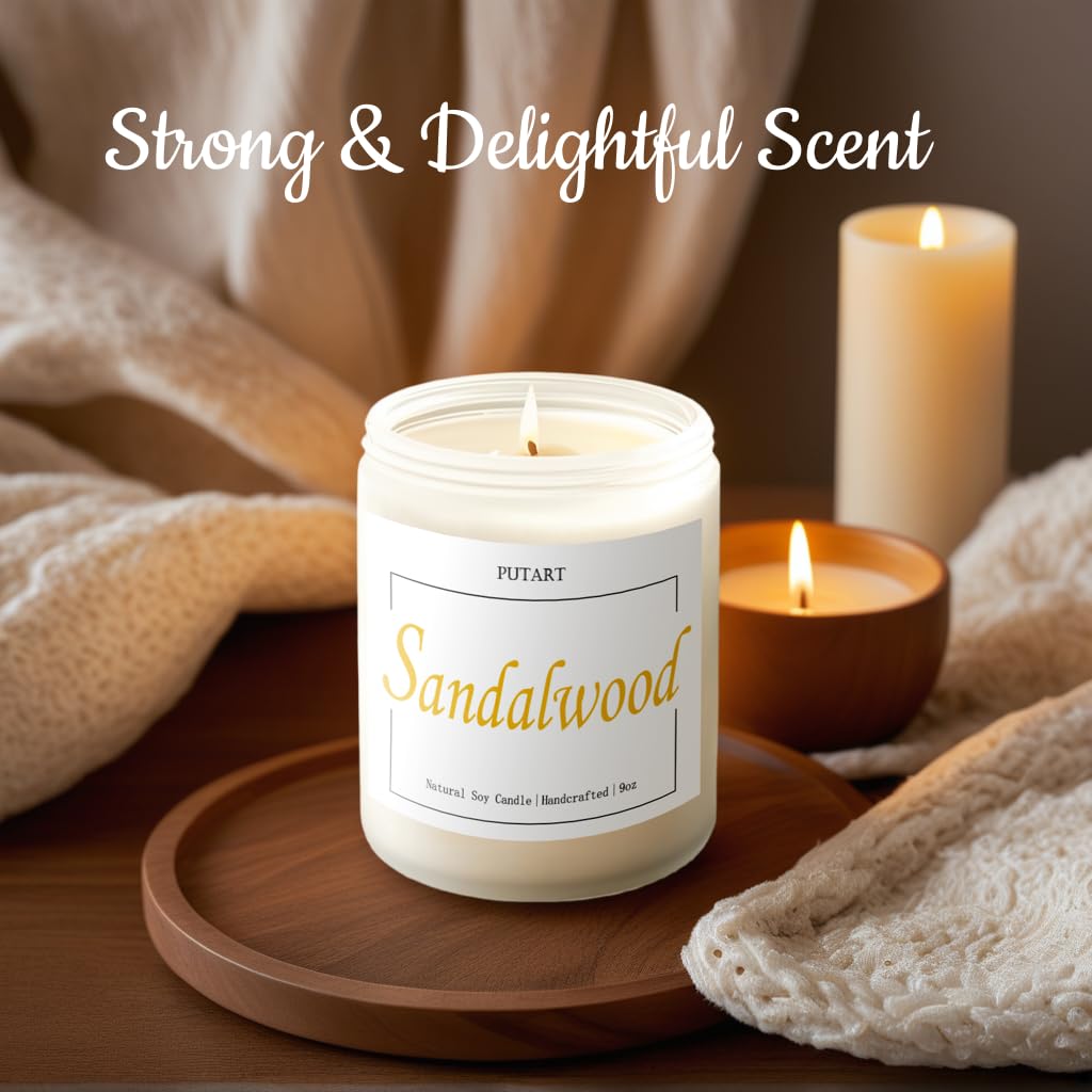 Velas perfumadas de sándalo para mujer, velas de aromaterapia, velas de soja para el hogar