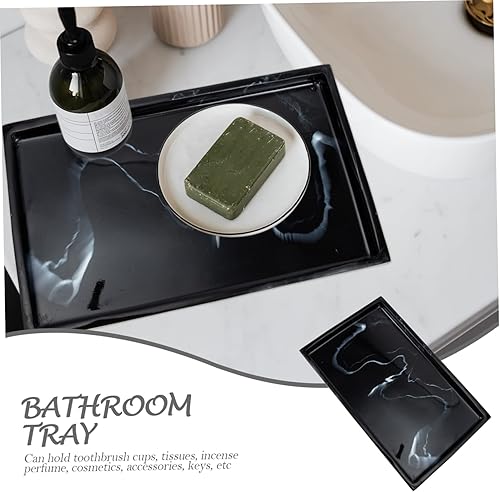 Miniatura 9 de CAXUSD Bandeja de baño de cerámica negra Maquillaje Joyas Plato de vanidad