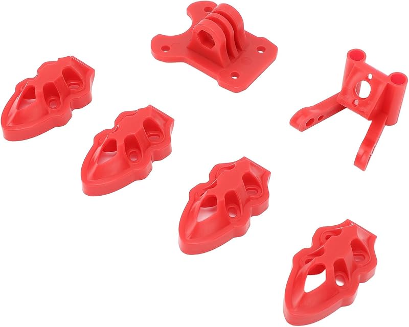 FPV Drone Mounting Base Kit, 3D Printed Lightweight Strong Protective Motor Camera Antenna Mount with Fine Craftsmanship, for 5-10in Quadcopter Frame (Red)