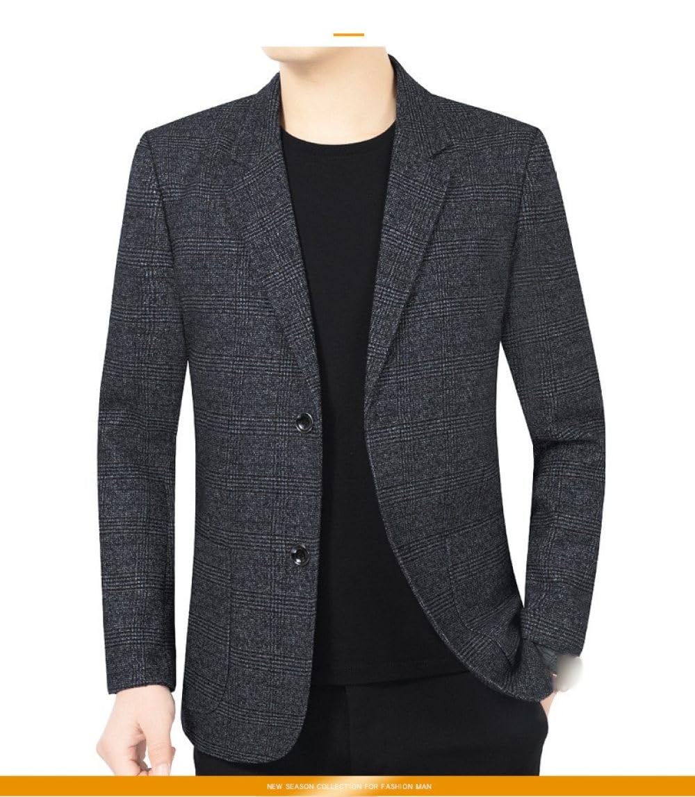Männer Blazer, Herren-Blazer Mit Karomuster, Normale Passform, 2 Knöpfe, Leicht, Sportanzug, Mäntel, Jacken, Kariert, Freizeitjacke, Oberteile, Einreihig, Formelle Business-Anzugjacken