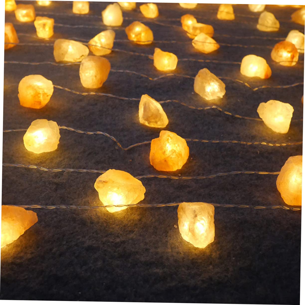 Operitacx Guirnalda de Luces Decorativas de Sal Naranja 10 Led, Luz Ambiental Recargable por USB para Dormitorio y Jardín