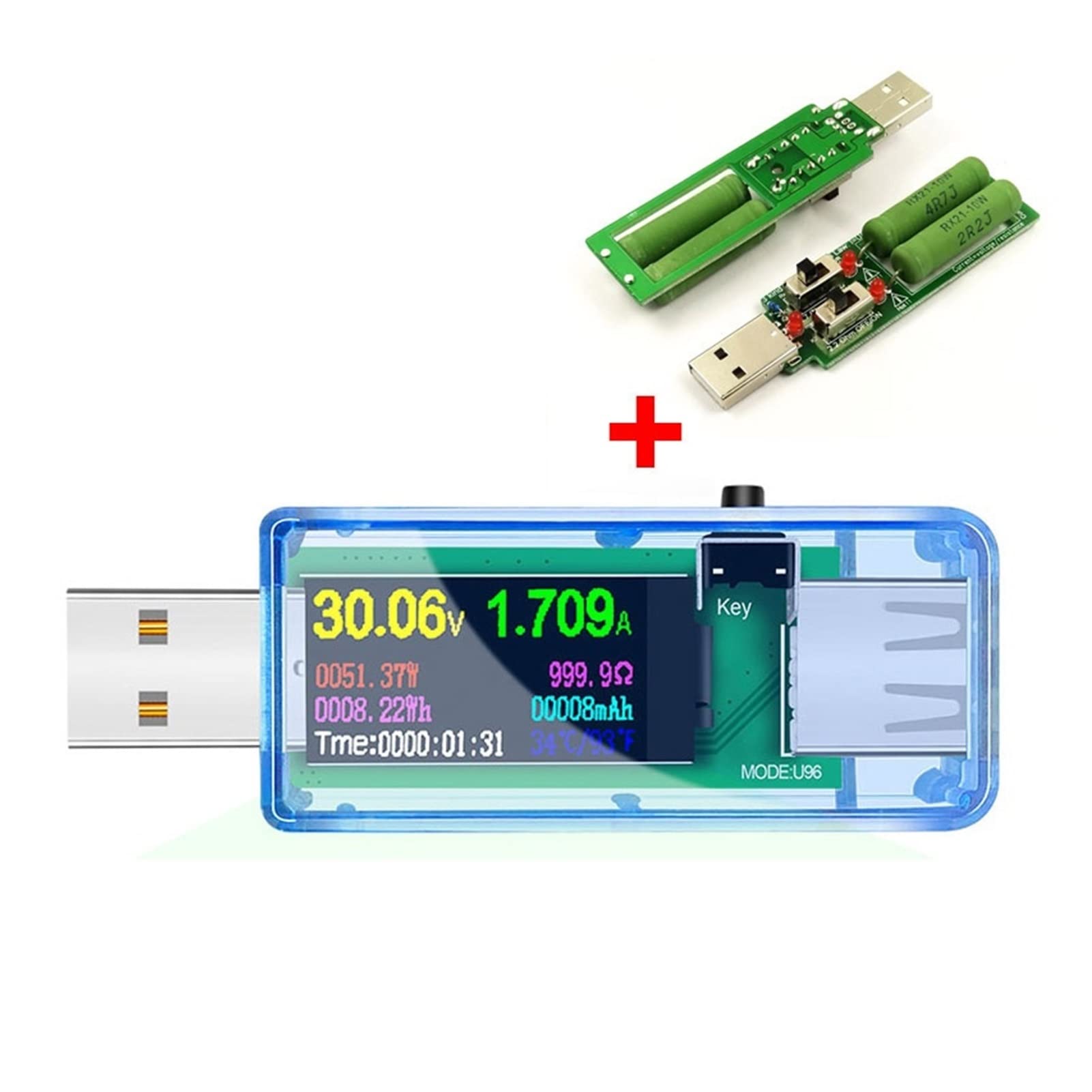 Urządzenie pomiarowe tester USB 13 1 Usb. Próbnik DC. Cyfrowy woltomierz Amperimetro Napięcie Amperomierz Amperomierz Detektor mocy chyłomierzem ładowarka(U96 Blue 3A Cable)