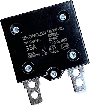weelye 1Pcs 35A 125/250Vac 50Vdc Automatic Reset Relay Thermal Switch Circuit Breaker Current Overload Protector for Children Riding Electric Car Accessories