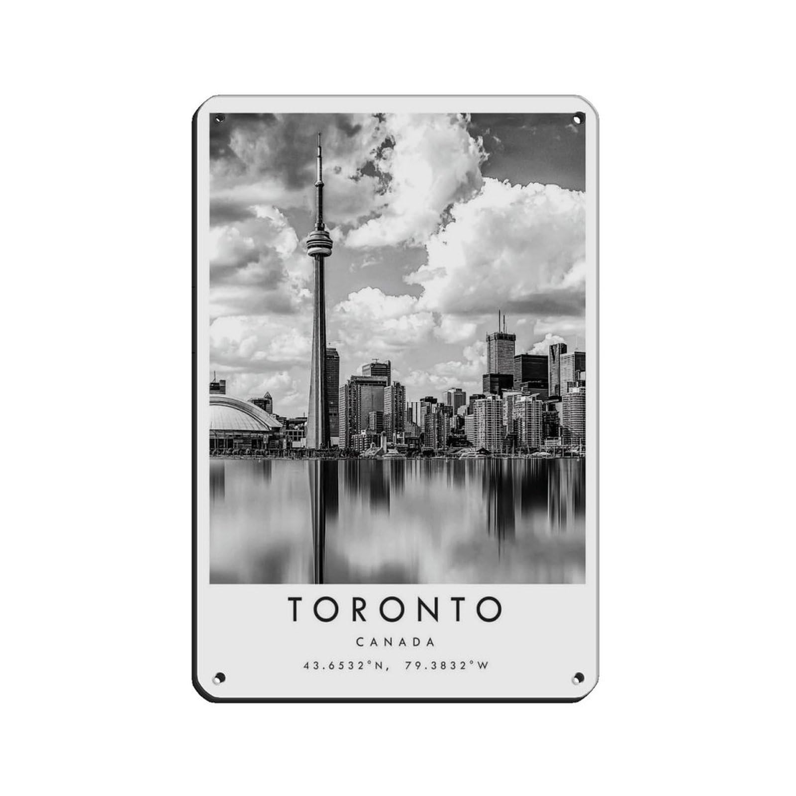 Toronto Travel, Toronto Canada Posters Tin Sign Vintage Metal Pub Club Cafe Bar Home Wall Art Decoration Poster Retro 8x12inch(20x30cm)