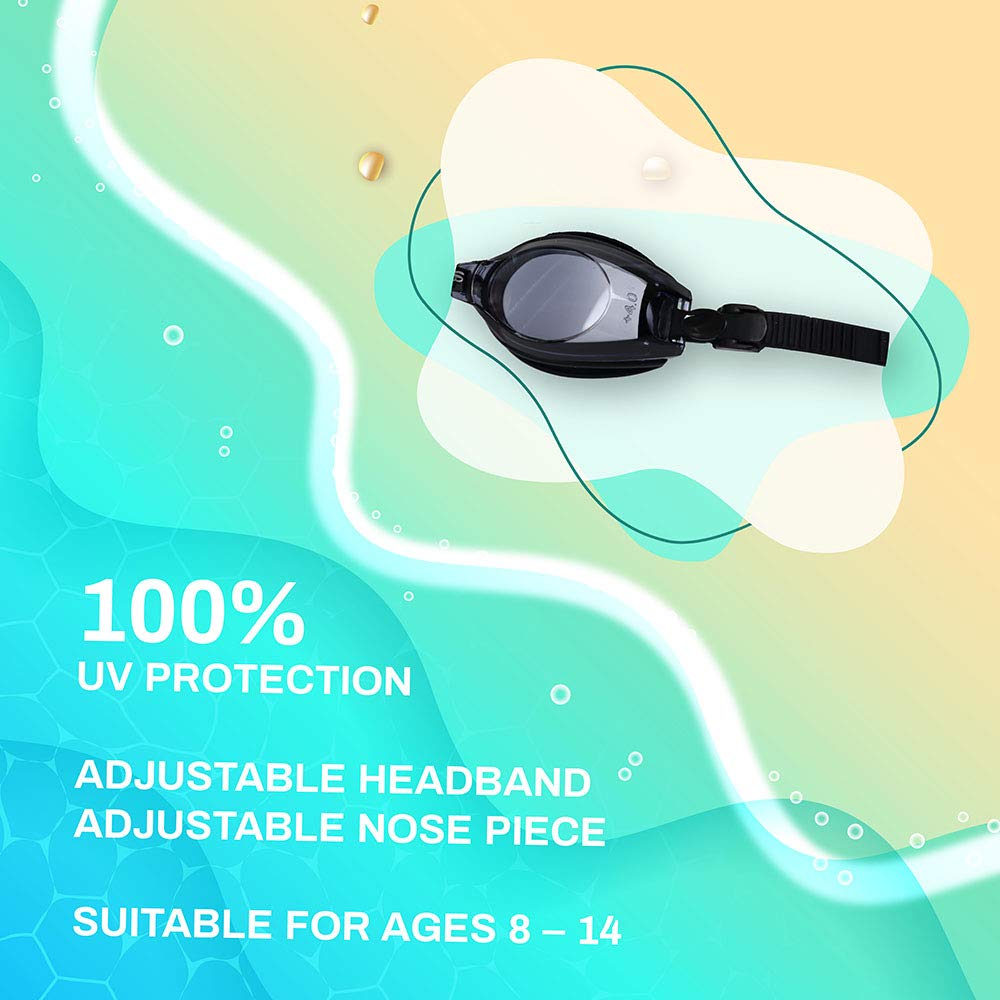 SPORTS WORLD VISION Occhialini da nuoto ottici | Occhialini da sub unisex impermeabili per bambini con diverse diottrie | Protezione UV antiappannamento, visione chiara e grandangolare