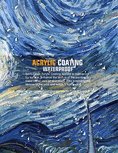 Decorarts - Starry Night, Vincent Van Gogh Art Reproduction. Giclee Canvas Prints Wall Art For Home Decor 30X24 X1.5 #TOP6