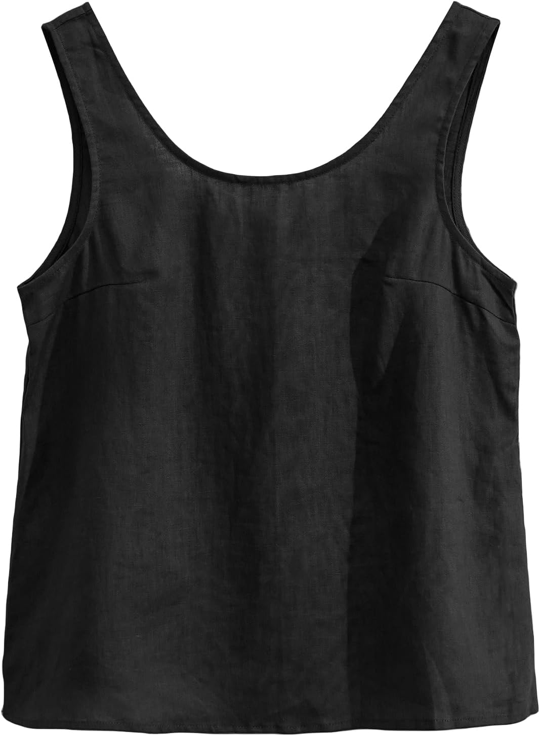 Amazhiyu Women's 100% Linen Tank Tops Summer Casual Sleeveless Scoop Neck Blouse - Image 3