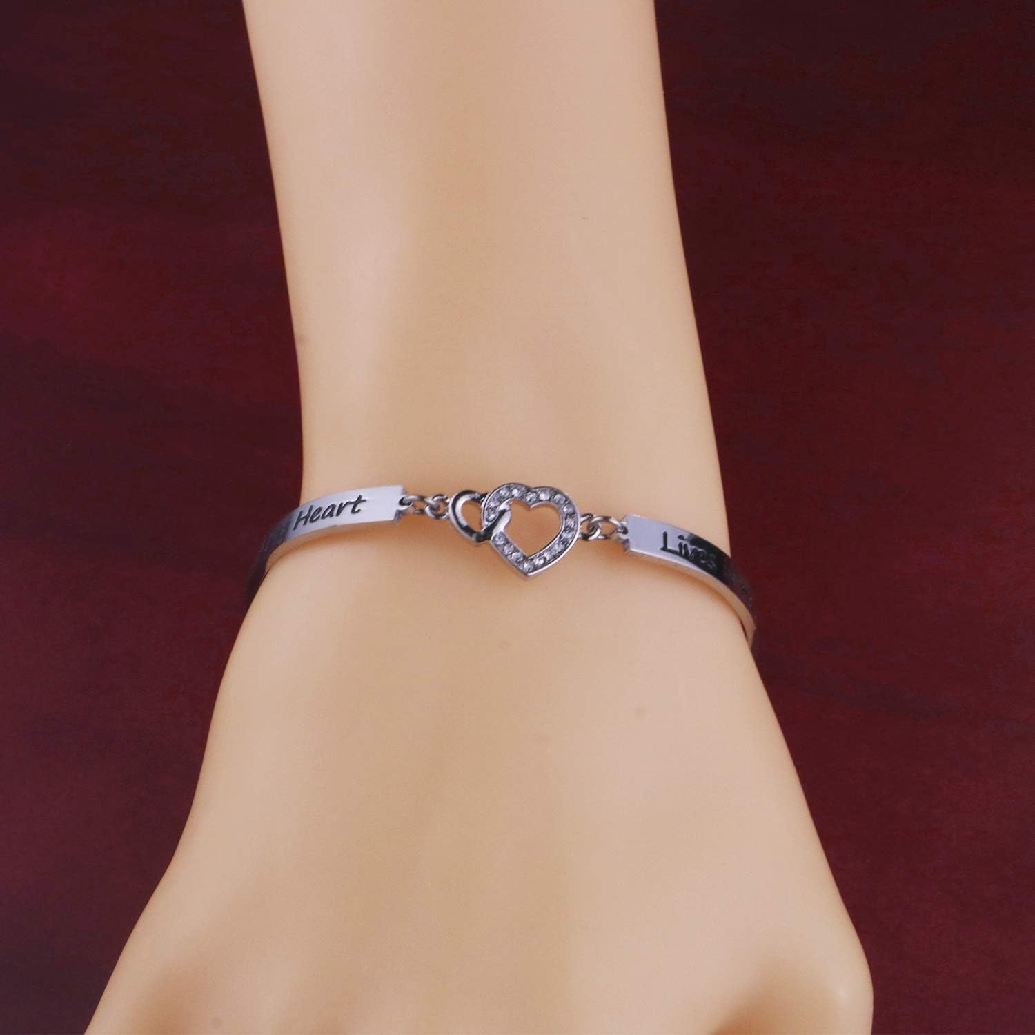 Memorial Jewelry Sympathy Gift A Piece of My Heart Live In Heaven Bracelet Angel Wing Charm Loss Jewelry Gift for Her (Piece of My Heart-HBR) - Image 2