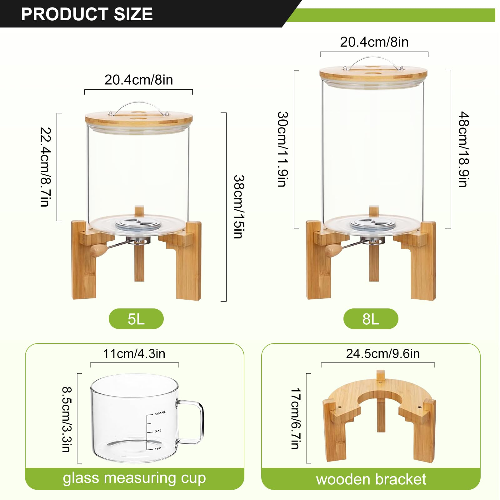 Dispensador de Arroz, Dispensador de Cereales y Legumbres (Size:5L)