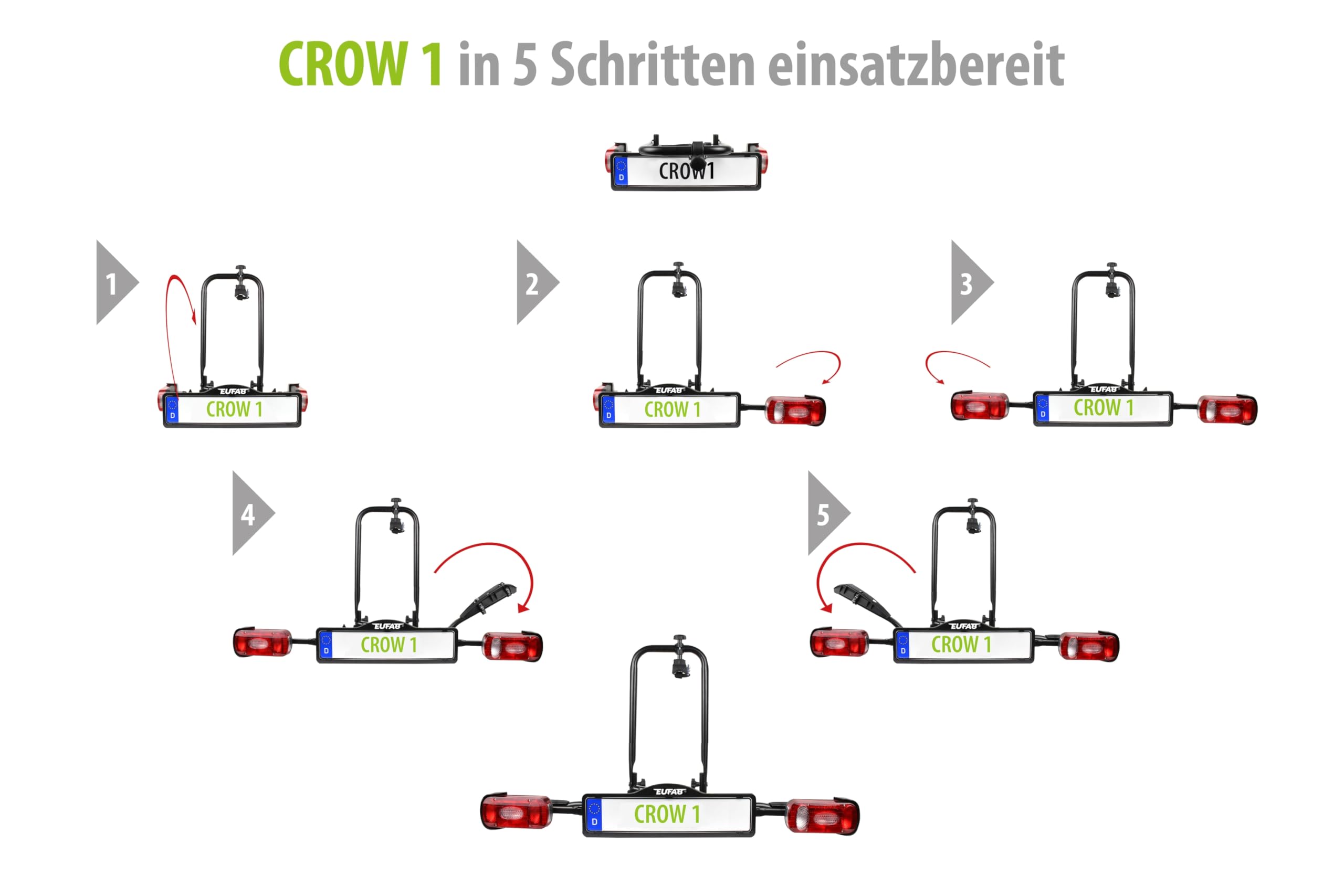 EUFAB 11604 Fahrradträger für die Anhängerkupplung