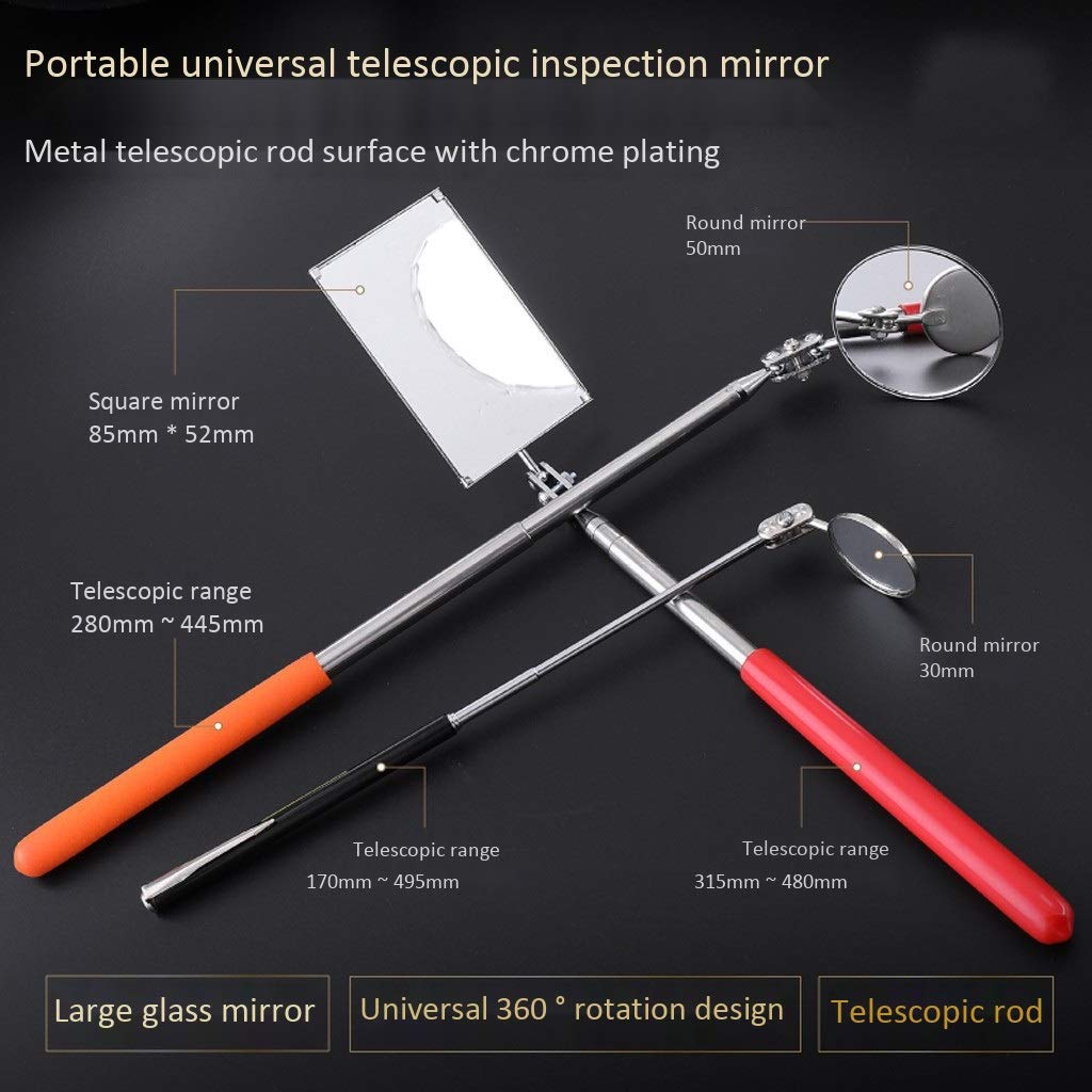 Specchietto retrovisore Stradale Riflettore telescopico Specchietto per ispezione Telaio per Saldatura Utensile Manuale (50mm)