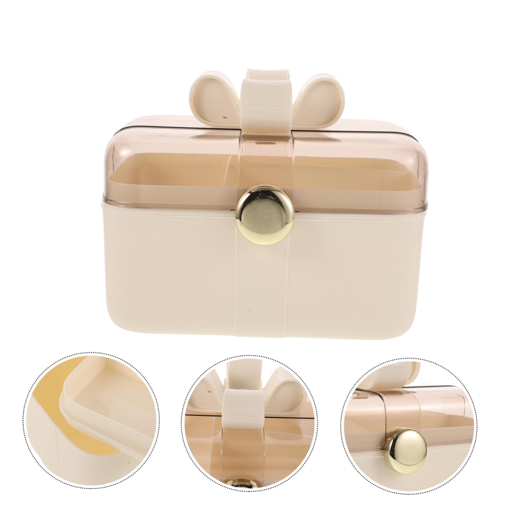 Haarschmuck-organizer Mit Griff Und Deckel Haarschmuck-aufbewahrungsbox Doppellagiges Haarseil Organizer Für Schreibtisch Und Reisen Vielfältige Aufbewahrungsmöglichkeiten