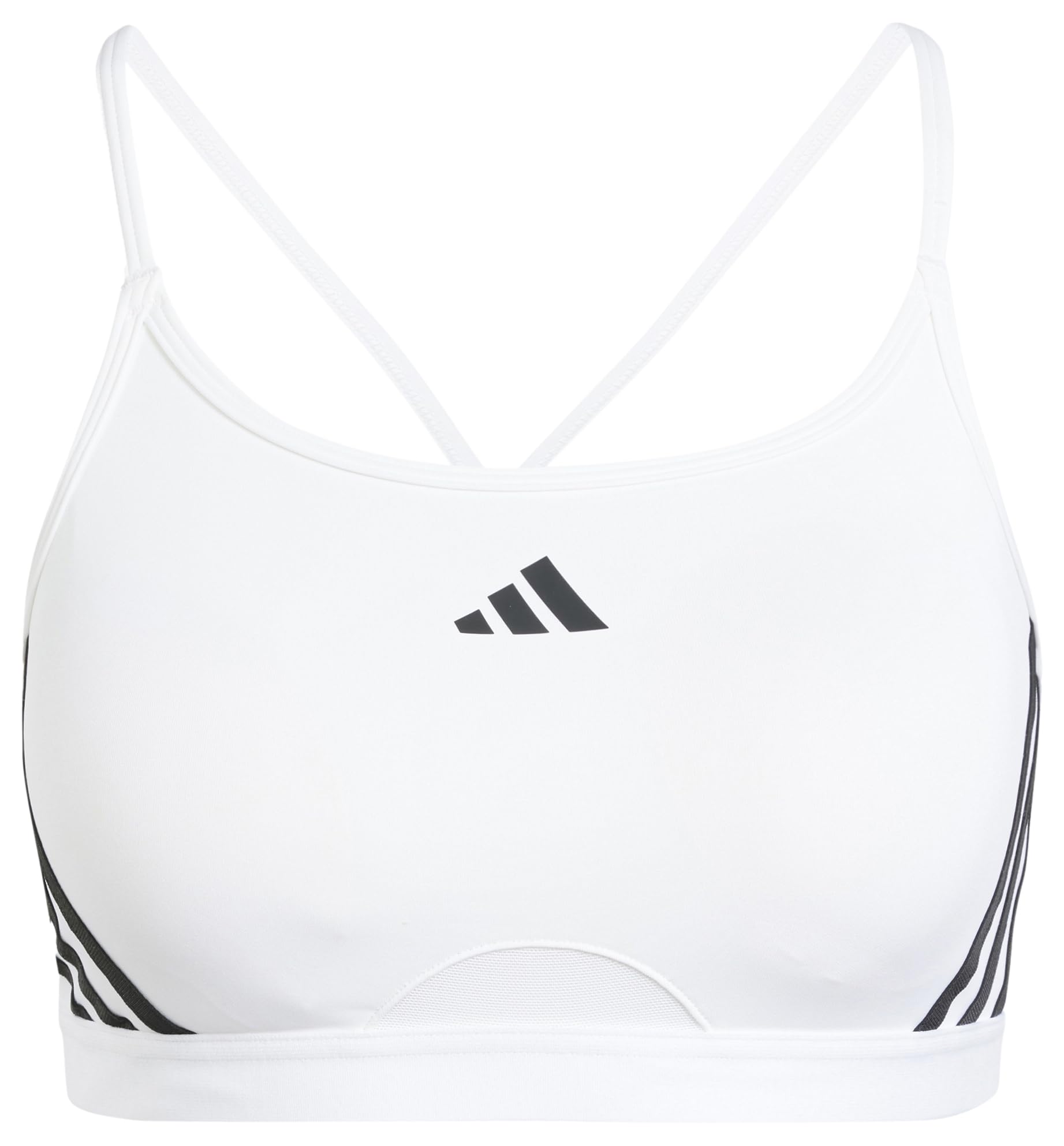 adidas Women's Aeroreact Training Light-Support 3-Stripes Bra Sport-BH, White/Black, S C-D
