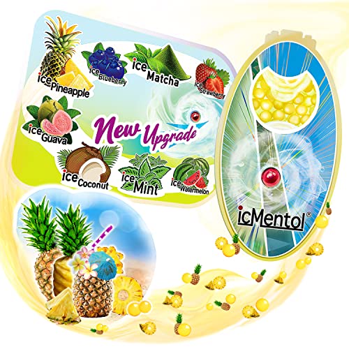 icMentol - New improvements, 100 multi-purpose menthol balls, menthol capsules, aromatic balls, scented ball (Pineapple)
