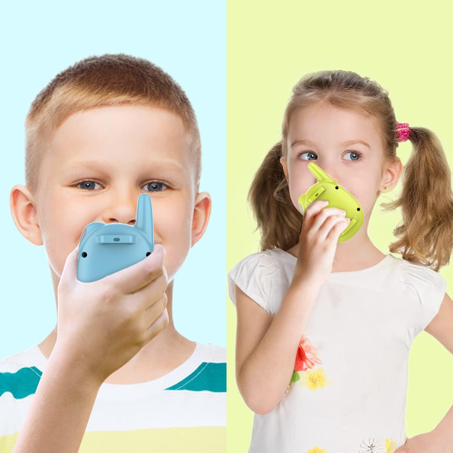 QNIGLO Walkie Talkie Recargable Niños, Se Puede Usar en Muñeca 3 Kilómetros de Largo Alcance 10 Tonos de Llamada Niños o Niñas de 3 a12 Años Regalos de Cumpleaños, para Aventuras Montar en Bicicleta
