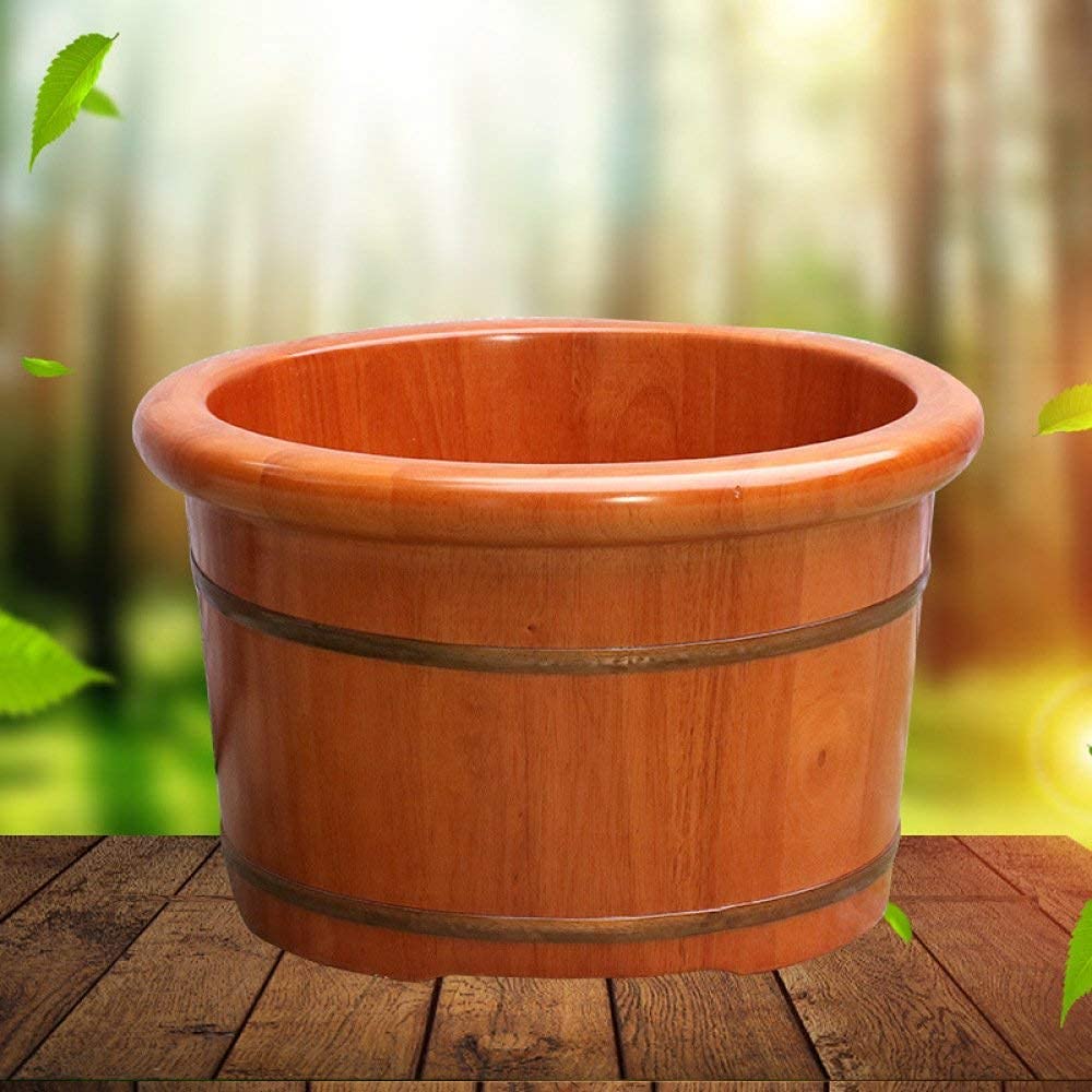 Secchio per pediluvio in legno naturale, bacino per pedicure in legno Vaschetta per pediluvio in rovere per la casa Barilotto per pediluvio in legno resistente alla corrosione Liscio e delicato