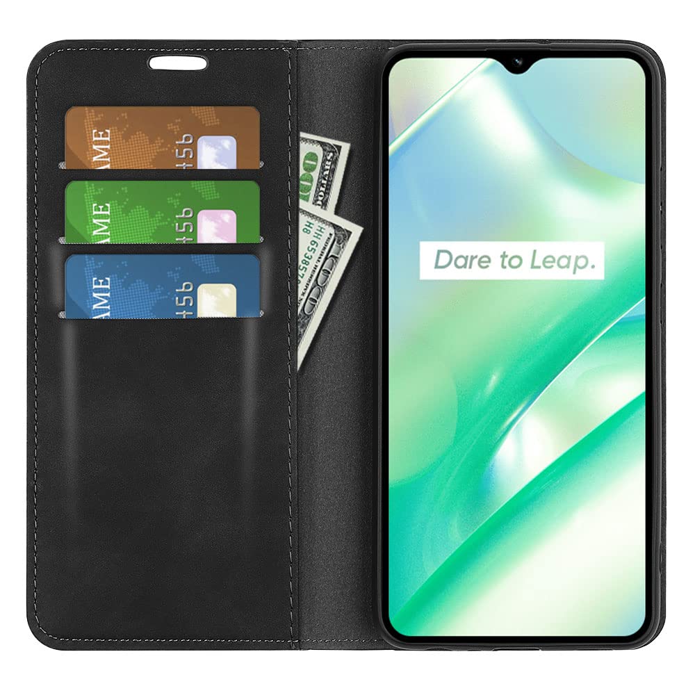 Cracedily Cover per Realme 11 Pro 5G / Plus 5G, Custodia Pelle Premium Portafoglio con Porta Carte Magnetica Supporto Protezione Flip Case, Caffè