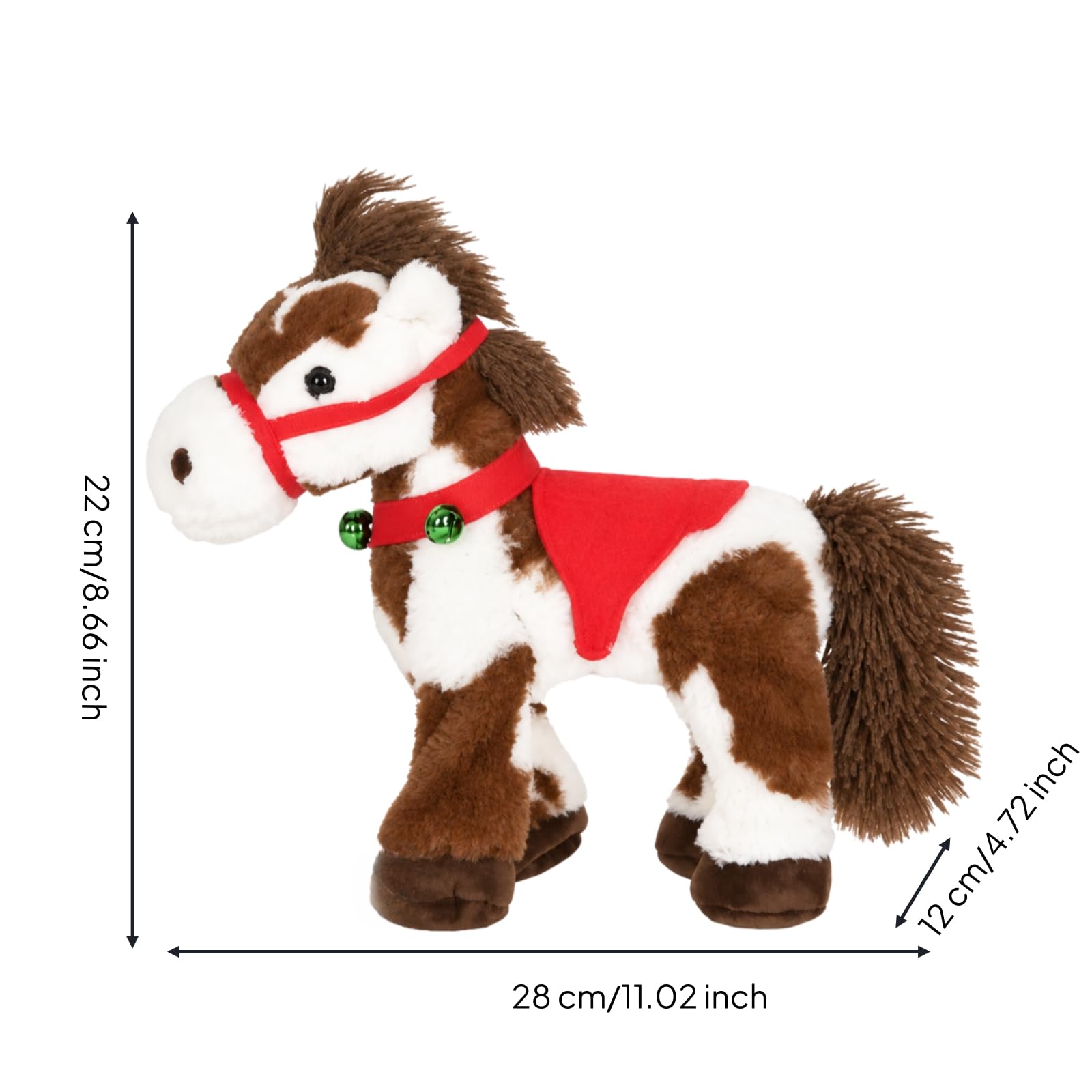 Gralara Peluche Maculato e Bianco Morbido di Peluche con Redini Rosse Decorativo Giocattolo per Bambini