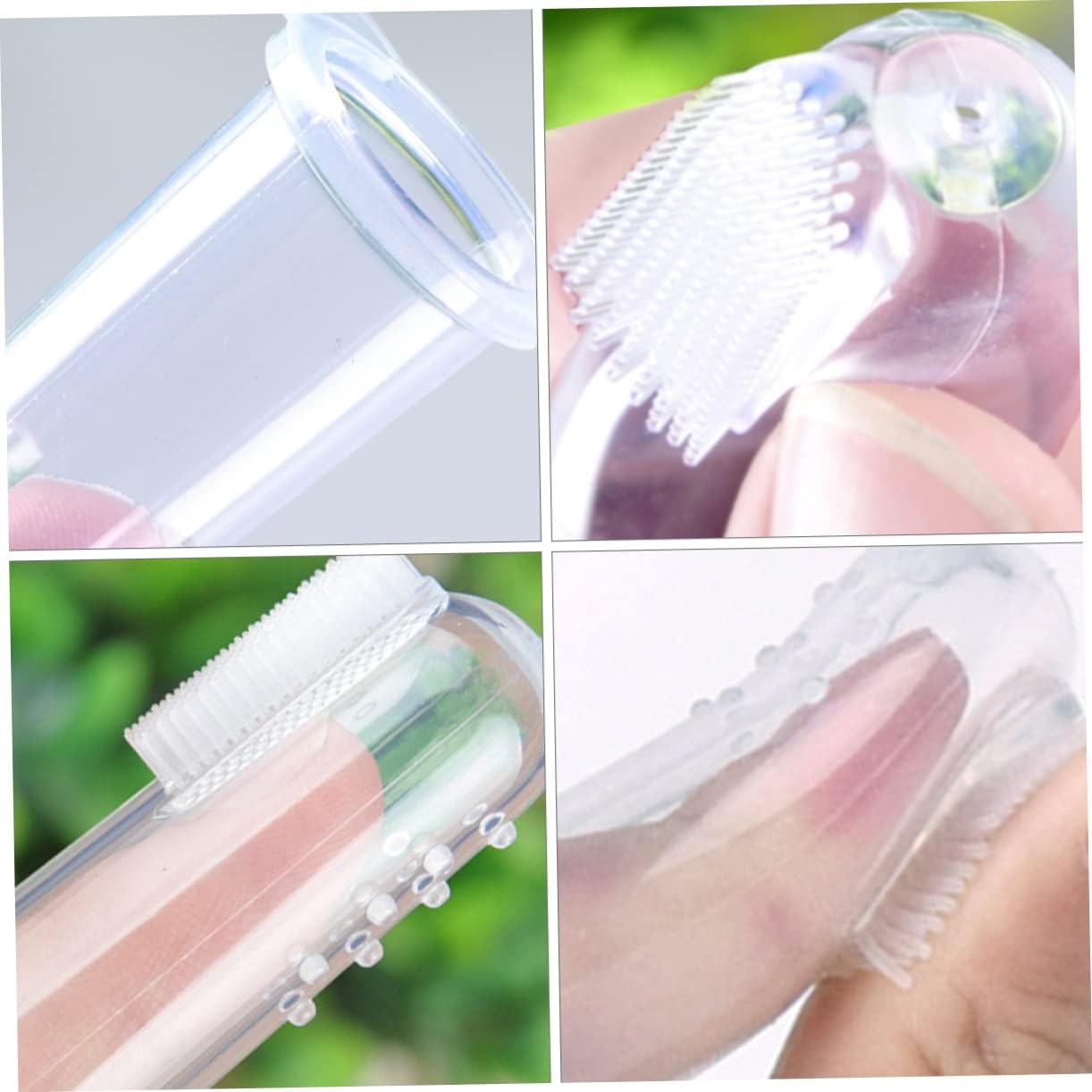 Beavorty 10-Piece Baby Finger Toothbrush Set Soft Silicone Infant Teething Brush Safe Oral Massagers for Newborns and Toddlers Easy to Use