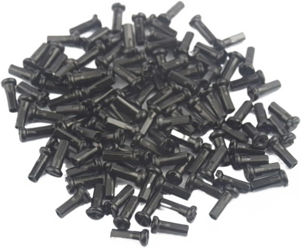 60Pcs Spoke Caps Wheel Spoke Nipple Road Bike Spoke Nipples (Color : Black, Size : 14mm)