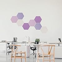 Vista 2 de LAJAR 8 piezas de baldosas de tablero de anuncios de fieltro autoadhesivas (grandes), azulejos de pared de tablero de pines de fieltro de color Rosa