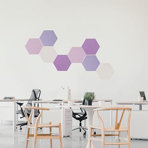Miniatura 2 de LAJAR 8 piezas de baldosas de tablero de anuncios de fieltro autoadhesivas (grandes), azulejos de pared de tablero de pines de fieltro de color