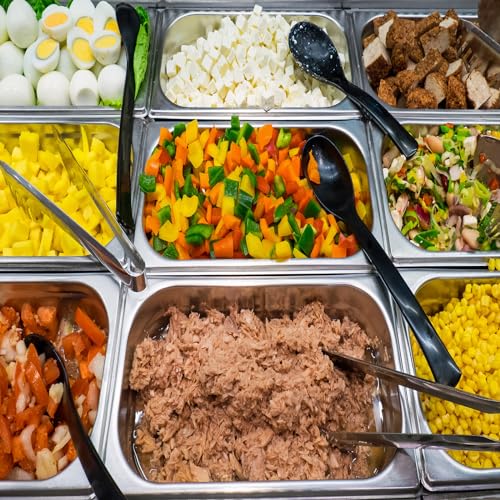Image of Mifoci 2 Pack Stainless Steam Hotel Pan with Lid, 1 /2 Size x 6 Inch Deep Steam Table Pan Restaurant Supplies Reusable Anti Rust Catering Storage for Home, Party, Restaurant, Hotel, Buffet