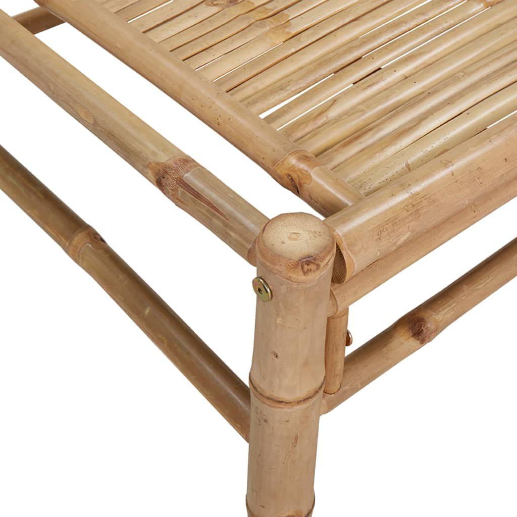 Ensemble salon de jardin, 2 pièces, en bambou naturel, avec coussins gris foncé, robuste, pour terrasse, balcon et véranda, ensemble de patio confortable