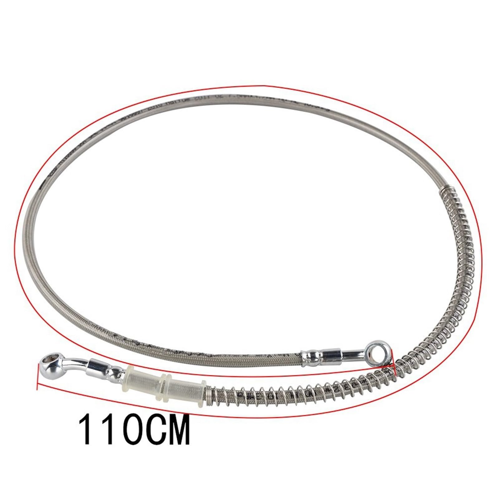 Zestaw linki sprzęgła motocykl 39cm-140cm Motocross Wąż oleju hamulcowego Przewód hamulcowy Motocykl Rurociąg w oplocie ze stali nierdzewnej(110cm)
